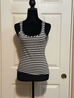 Ralph Lauren Navy and White Striped Tank